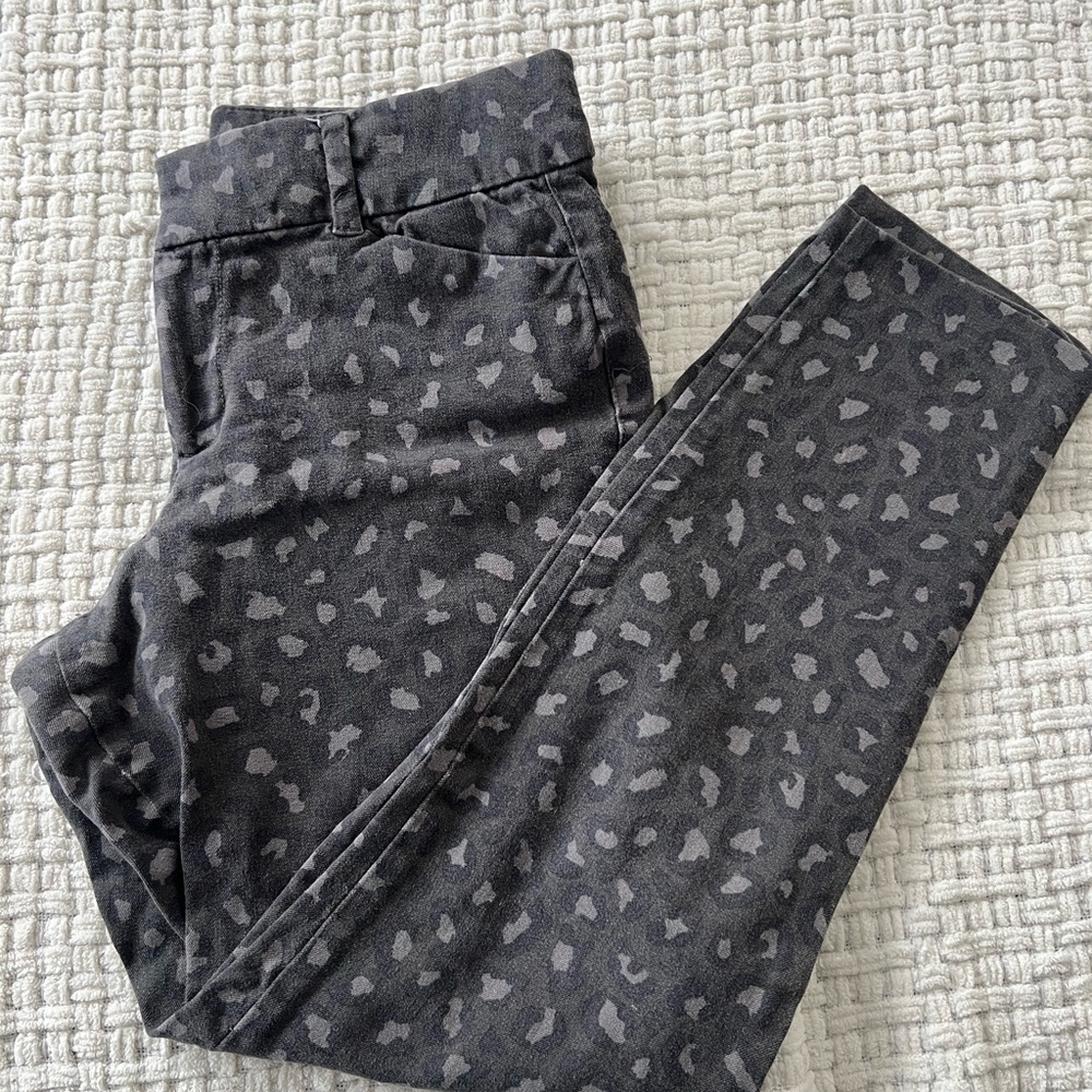 Gray Leopard Print Pants